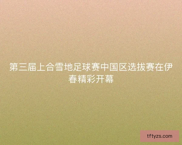 第三届上合雪地足球赛中国区选拔赛在伊春精彩开幕 第三届上合雪地足球赛中国区选拔赛在伊春精彩开幕